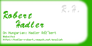 robert hadler business card